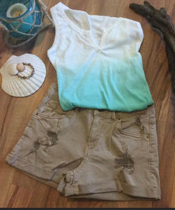 Distressed Desert Denim Shorts