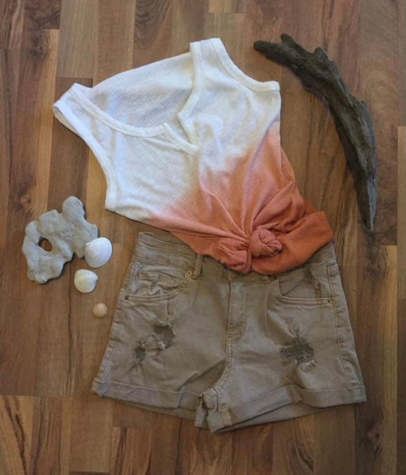 Distressed Desert Denim Shorts