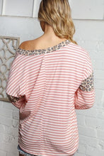 Load image into Gallery viewer, Striped Leopard Block Print Blouse