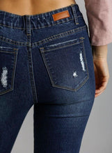 Load image into Gallery viewer, High Waste Distressed Stretch Denim Jeans