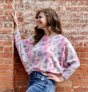 Tie Dye Leopard Print Blouse