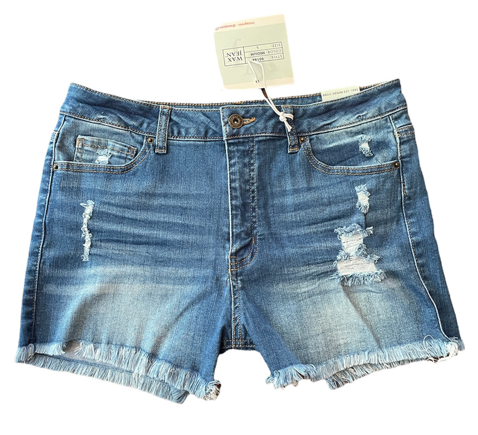 Distressed Cut Off Denim Shorts