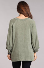 Load image into Gallery viewer, Olive Balloon Sleeve Blouse