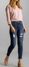 Load image into Gallery viewer, High Waste Distressed Stretch Denim Jeans