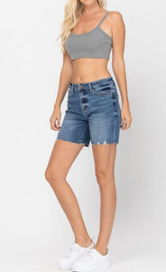 Judy Blue Distressed Cut Off Denim Shorts