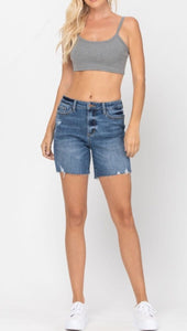 Judy Blue Distressed Cut Off Denim Shorts